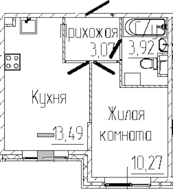 1-комнатная квартира 30.75 м², 1/6 эт., ЖК «SERTOLOVO PARK»